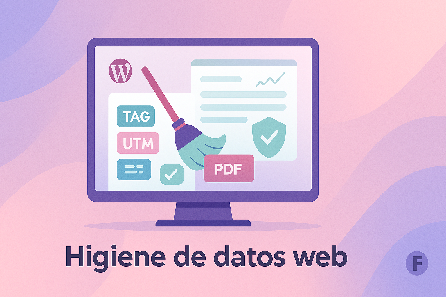 Esquema del ciclo de vida del dato con iconos de limpieza y optimización