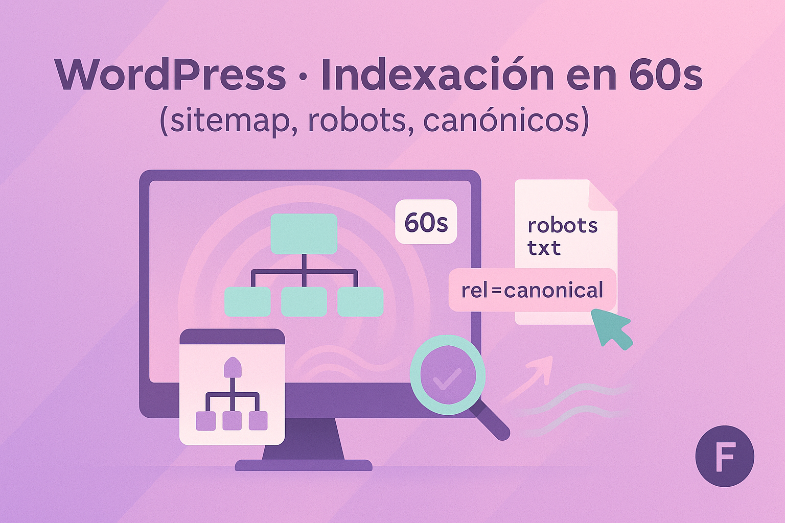 WordPress · Indexación en 60s (sitemap, robots, canónicos)