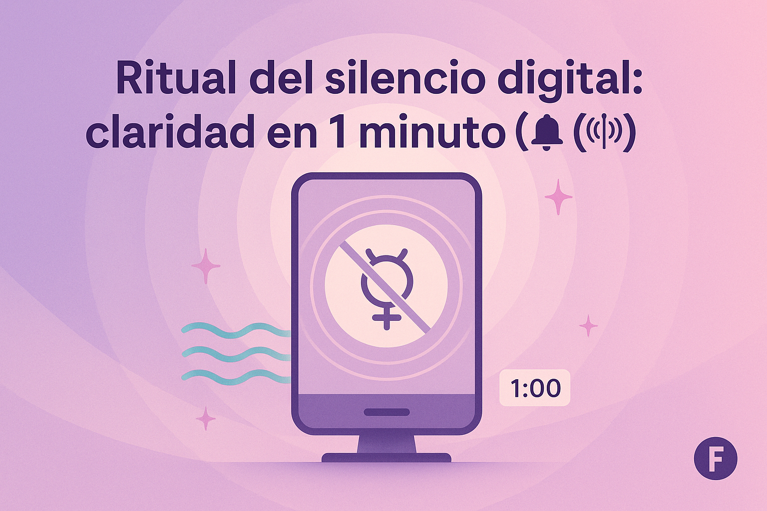 Ritual del silencio digital: claridad en 1 minuto (🔕)